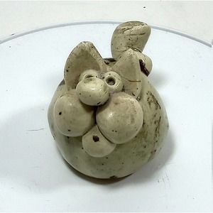 Vintage Cat Kitten Clay Anthropomorphic Figure Folkies (b9)